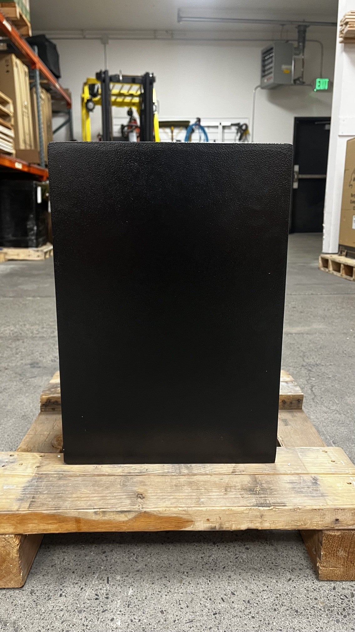 View of the back side of the safe. 
