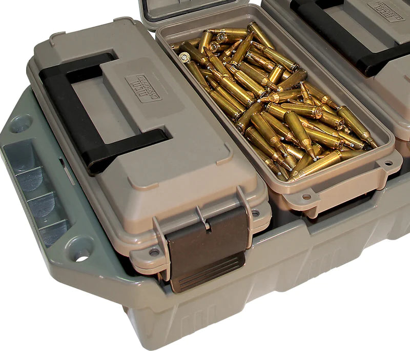 MTM AC4C 4-Can 30CAL Ammo Crate Closeup of Opened Second Compartment with Ammo
