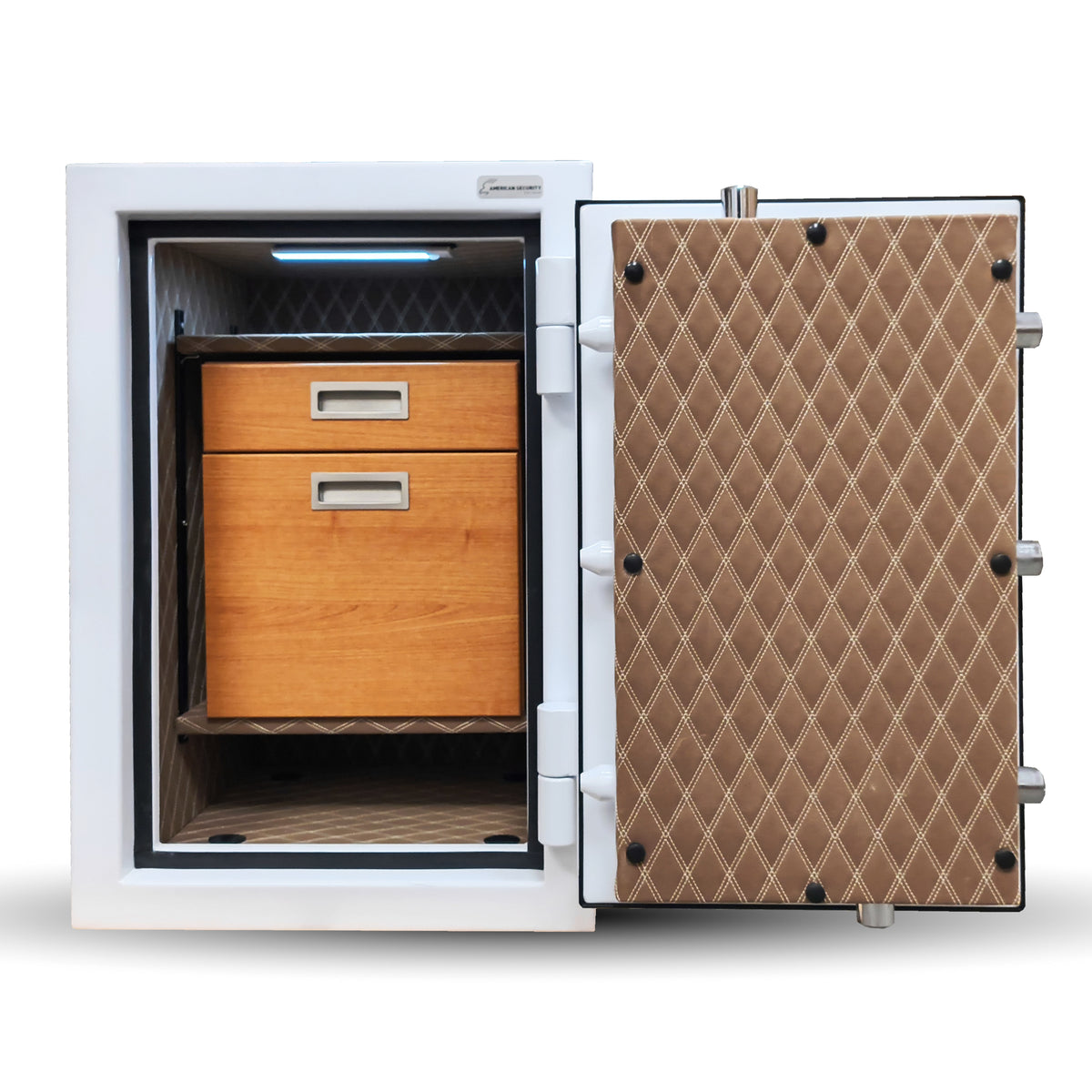 AMSEC AM3020PLUS White Home Security Safe with LED Light with 2 Drawer Jewelry Drawer