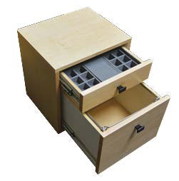 AMSEC 1335492 Maple Storit Two Drawer Storage Cabinet Drawers Open