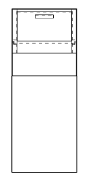 AMSEC 066795-00 Gooseneck Through The Wall Depository Safe - 36" High side view diagram of mail-style through-the-wall depository unit