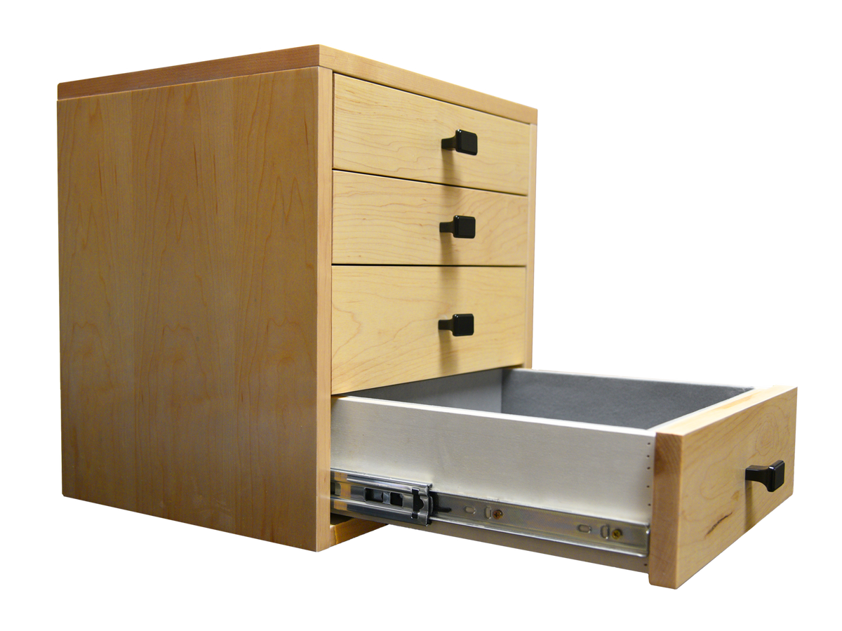 AMSEC BF3416 RSC Rated Jewelry Safe Top Cabinet Front Left Bottom Drawer Open.