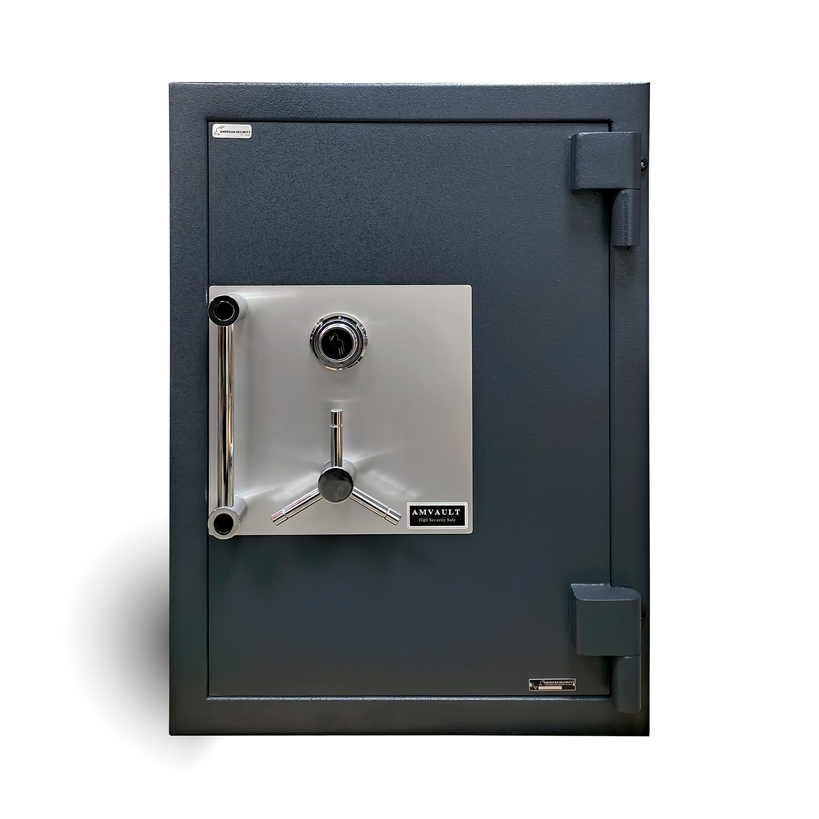 American Security AMSEC AMVAULT CF3524 TL-30 High Security Safe in Charcoal finish front closed.