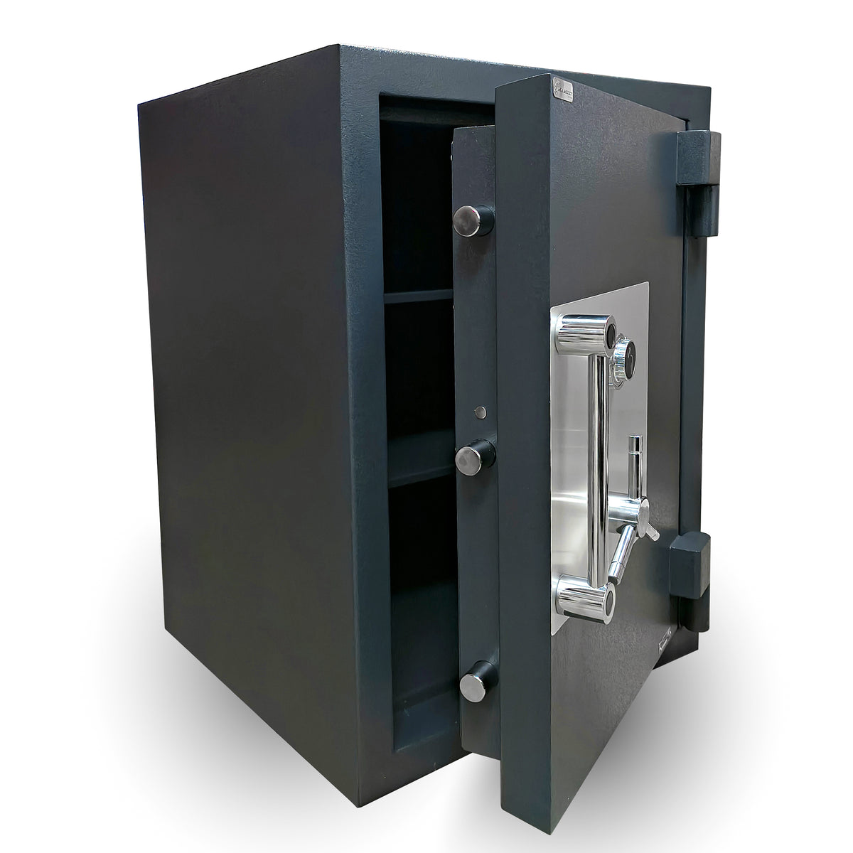 American Security AMSEC AMVAULT CF3524 TL-30 High Security Safe in Charcoal finish front left closed. 