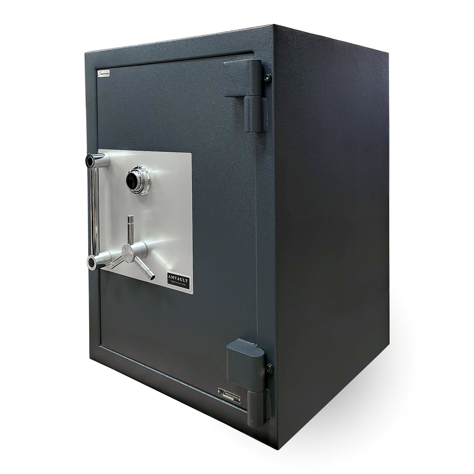 American Security AMSEC AMVAULT CF3524 TL-30 High Security Safe in Charcoal finish front closed.