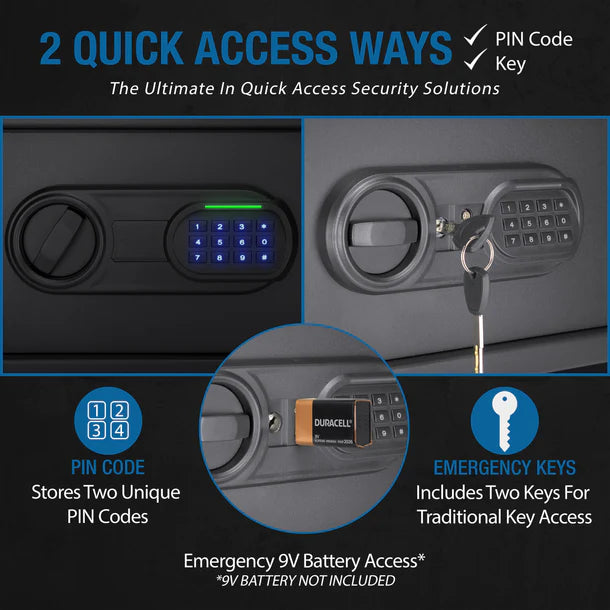 Barska AX13748 WardenLight Mini LED Digital Keypad Safe 2 Quick Access 