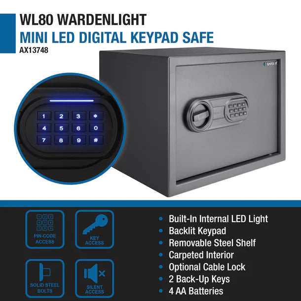 Barska AX13748 WardenLight Mini LED Digital Keypad Safe Mini LED Light