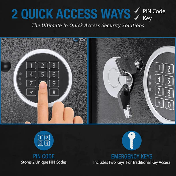 Barska AX13942 Digital Keypad Security Safe 2 Quick Access Methods