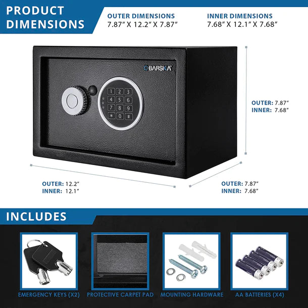 Barska AX13946  Digital Keypad Security Safe Dimensions