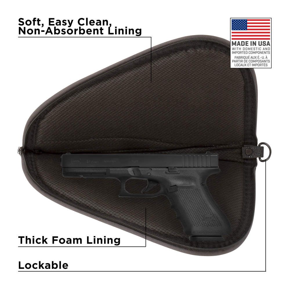 Allen 444-11 Deluxe Handgun Case Black/Gray 11&quot; Features