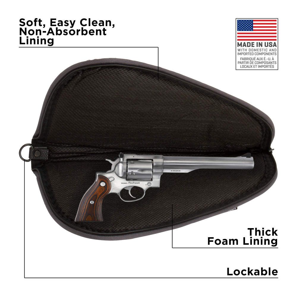 Allen 444-13 Deluxe Handgun Case Black/Gray 13&quot; Features