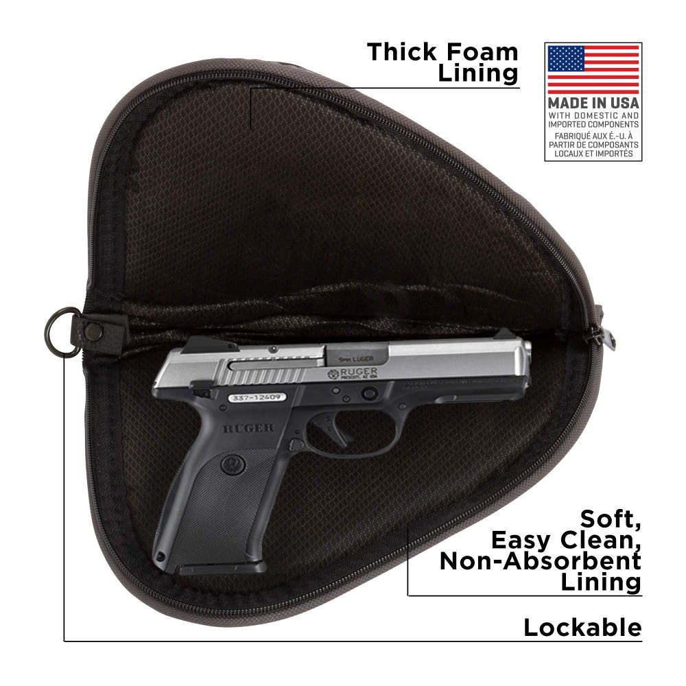 Allen 444-8 Deluxe Handgun Case Black/Gray 8&quot; Features