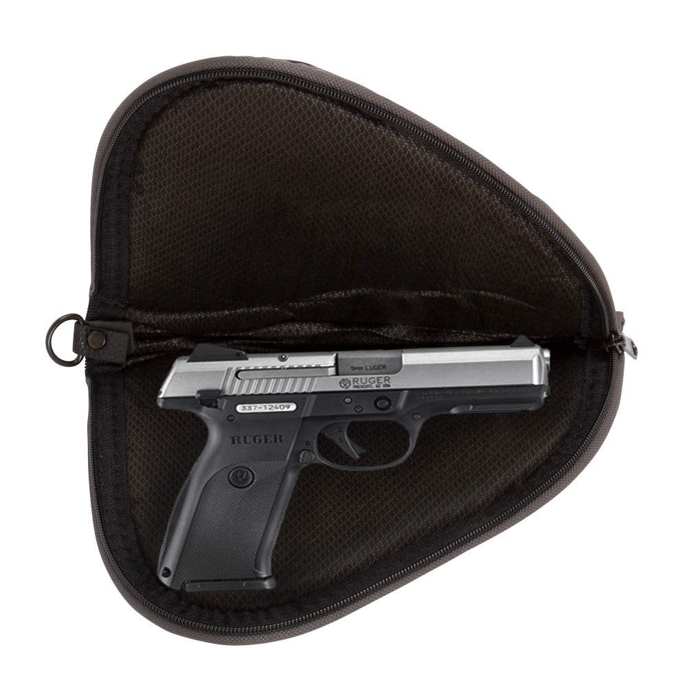 Allen 444-8 Deluxe Handgun Case Black/Gray 8&quot; Fully Open with Handgun