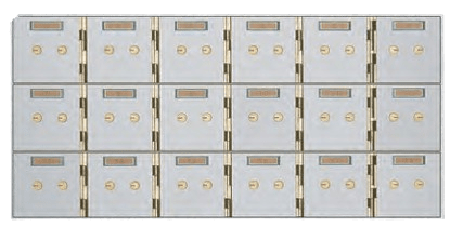 American Vault 515-18 Safe Deposit Boxes 18 Openings 5" x 5"