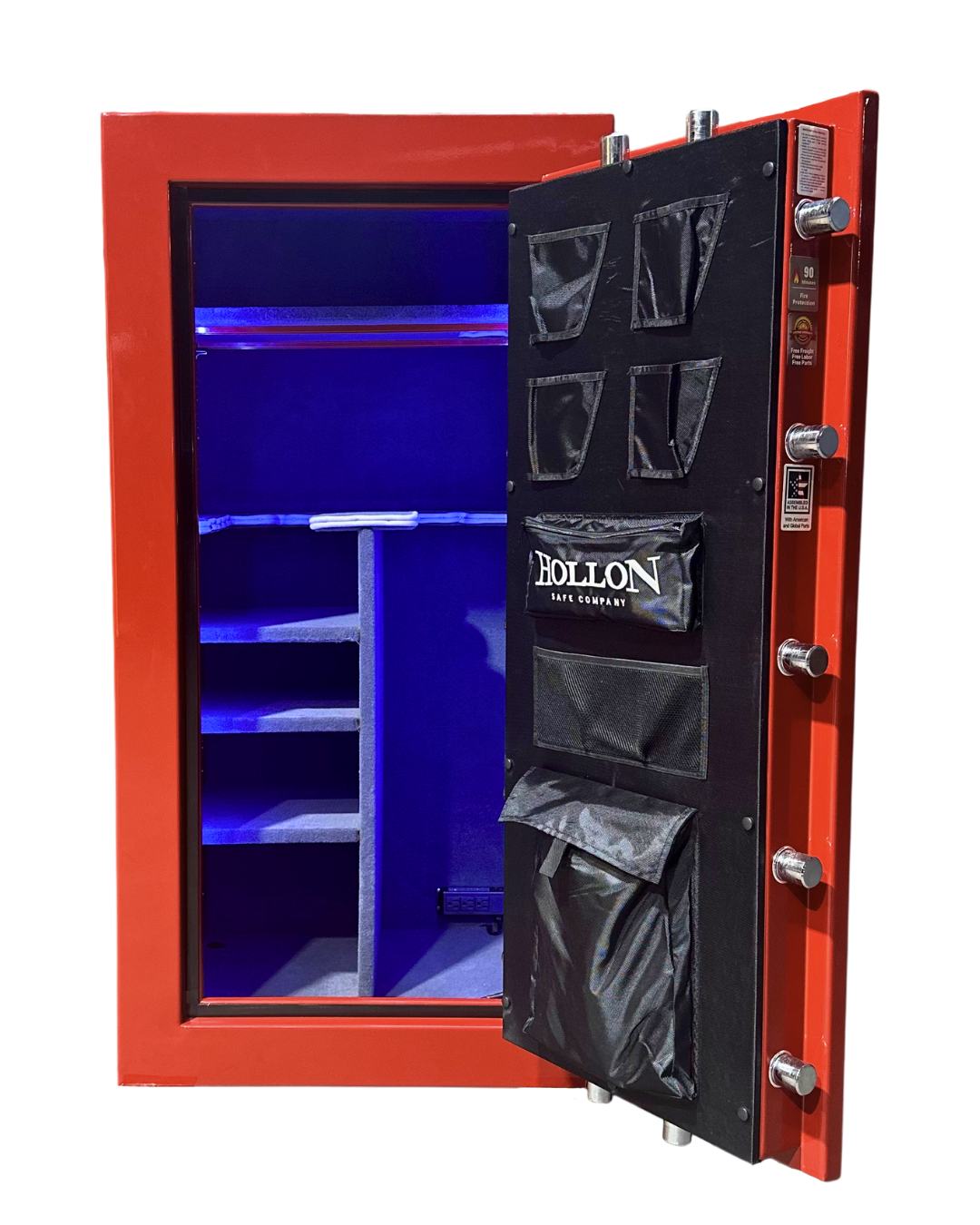 Hollon BHS-22E Black Hawk Series Gun Safe Red Door Open