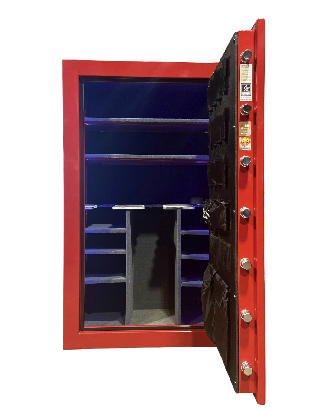 Hollon BHS-45E Black Hawk Series Gun Safe Red Door Open Front