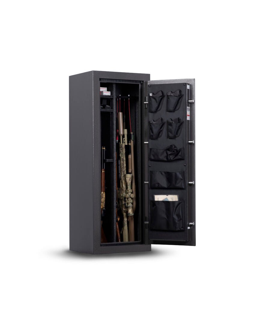 Winchester Bandit 14 slate gun safe alternate angle showing recessed door and reinforced steel return jamb pry protection