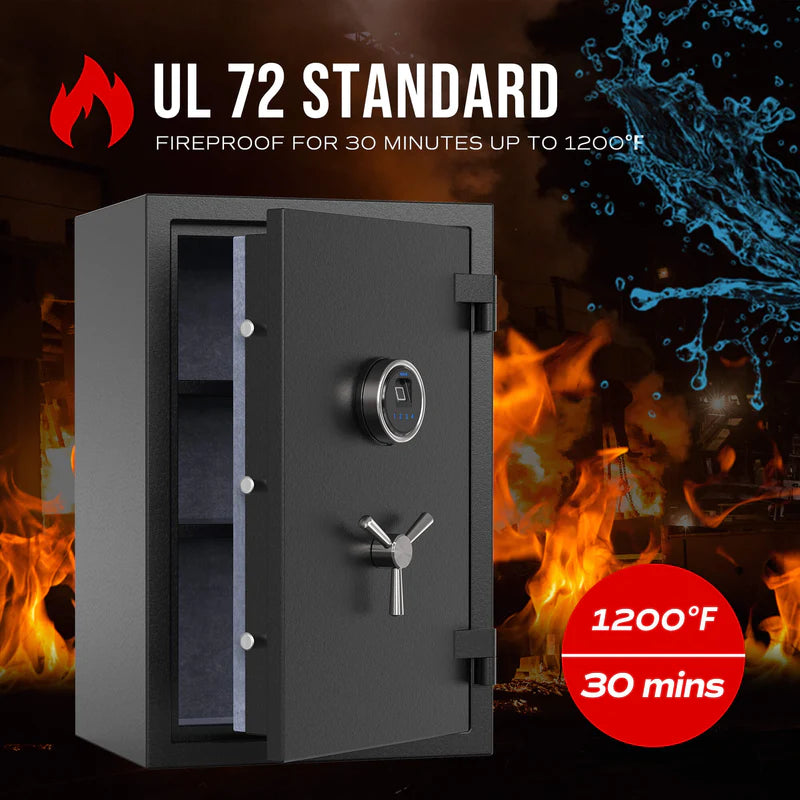 RPNB RPFS66 Large Biometric Fireproof Safe with Touch Screen Keypad UL 72 Standard Fire Rating