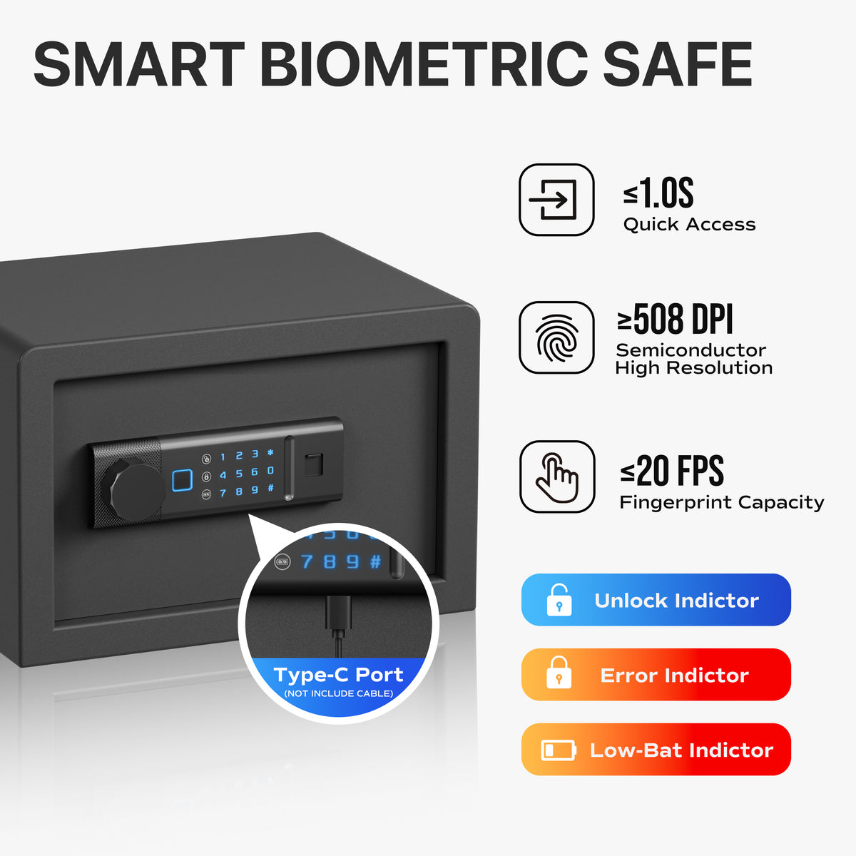 RPNB RP20FSA Biometric Home Safe Biometric Features