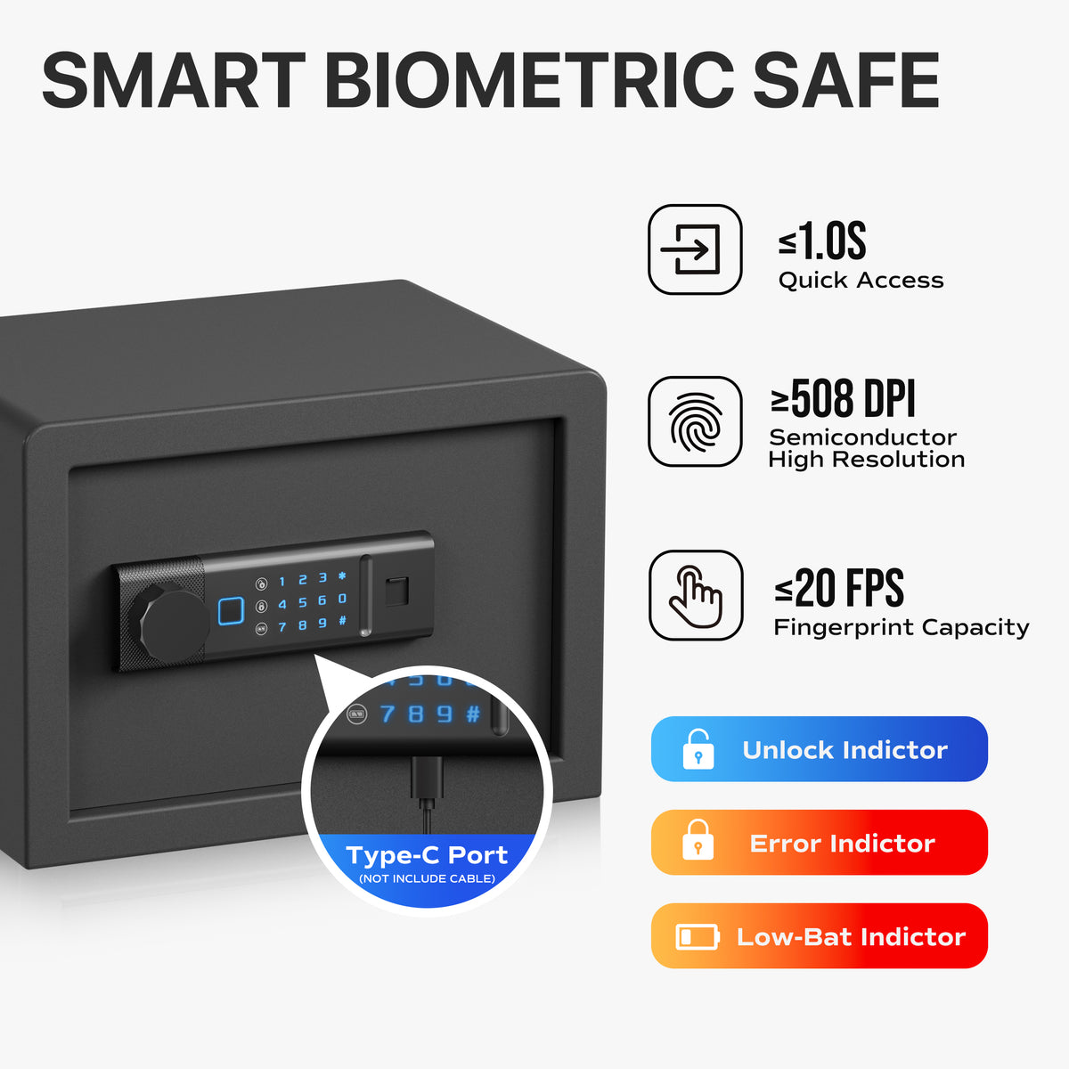 RPNB RP25FSA Biometric Home Safe Biometric Lock Features