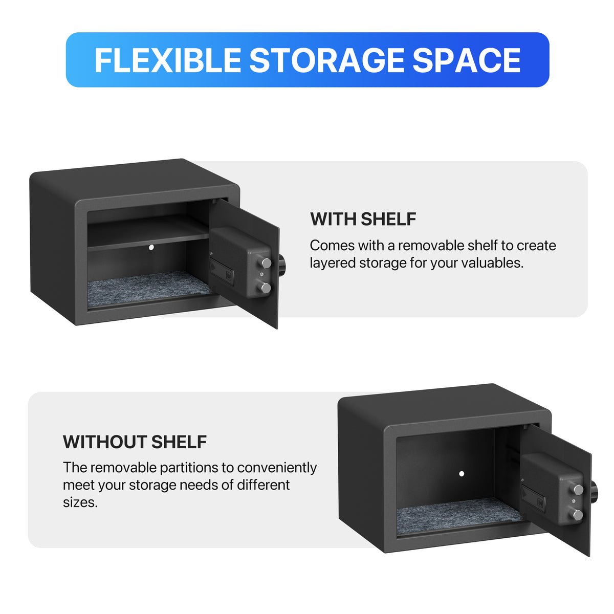 RPNB RP25FSA Biometric Home Safe Flexible Storage Space
