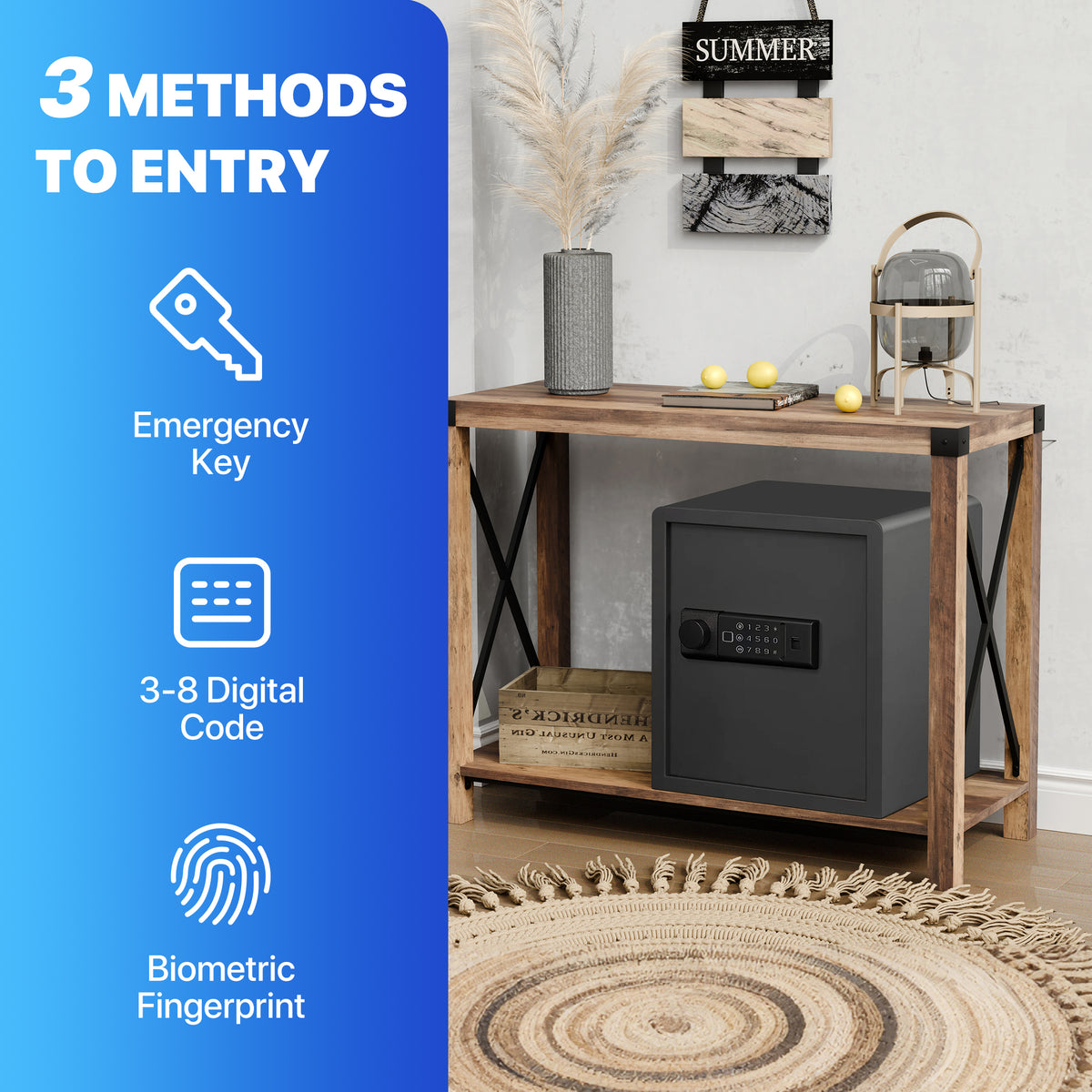 RPNB RP36FSA Biometric Home Safe Three Methods of Entry