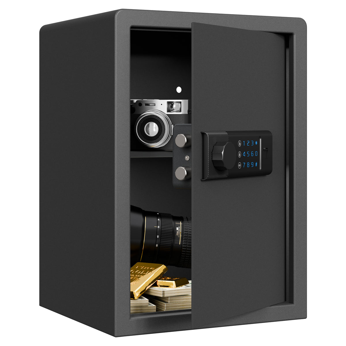 RPNB RP50FSA Biometric Home Safe Door Open with Contents