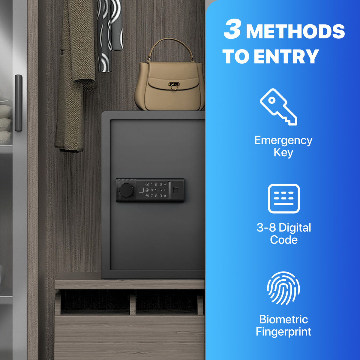 RPNB RP50FSA Biometric Home Safe Three Methods of Entry