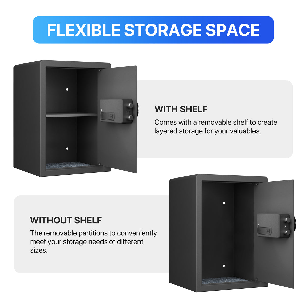 RPNB RP50FSA Biometric Home Safe Flexible Storage Space