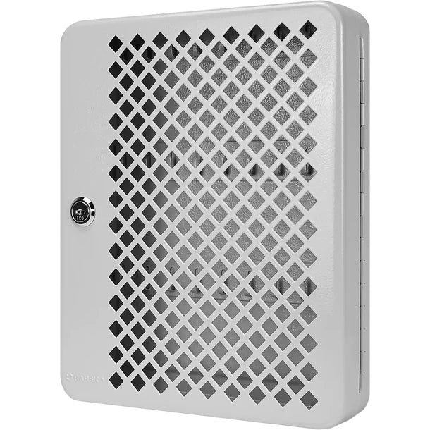 Barska CB13756 27 Capacity Fixed Position Mesh Front Key Cabinet with Key Lock Open with Green Tags