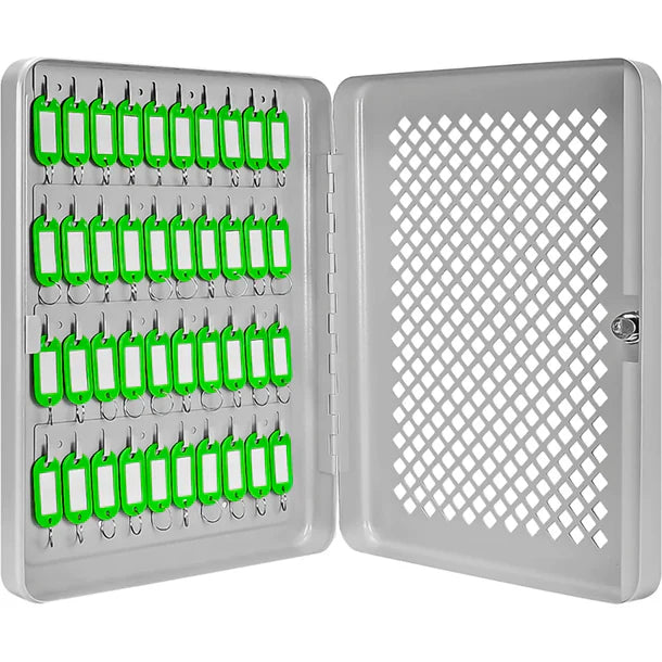 Barska CB13758 40 Capacity Fixed Position Mesh Front Key Cabinet with Key Lock Open with Key Tags