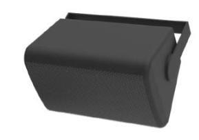 Contacta STS-S80-IP IP54 outdoor overhead speaker in matt black with perforated grille and wall-mount bracket