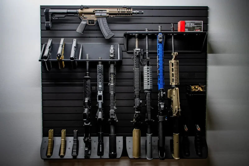 Tactical Walls ModWall Vertical Six Rifle Rack Two Installed