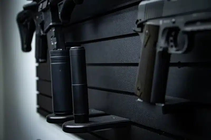 Tactical Walls ModWall Suppressor Holder Shown with Two