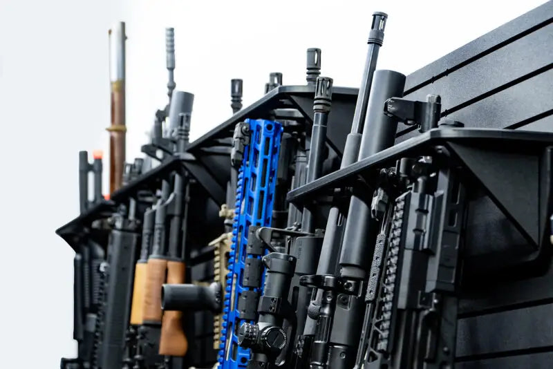 Tactical Walls ModWall Vertical Six Rifle Rack Closeup of Top Rack