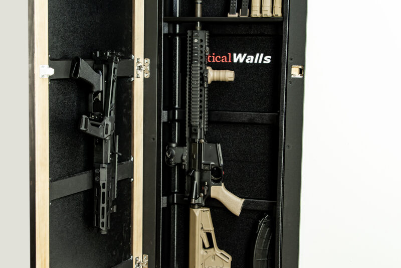Tactical Walls 1450 Full Length Framed Concealment Mirror with Magnetic Lock with Rifles