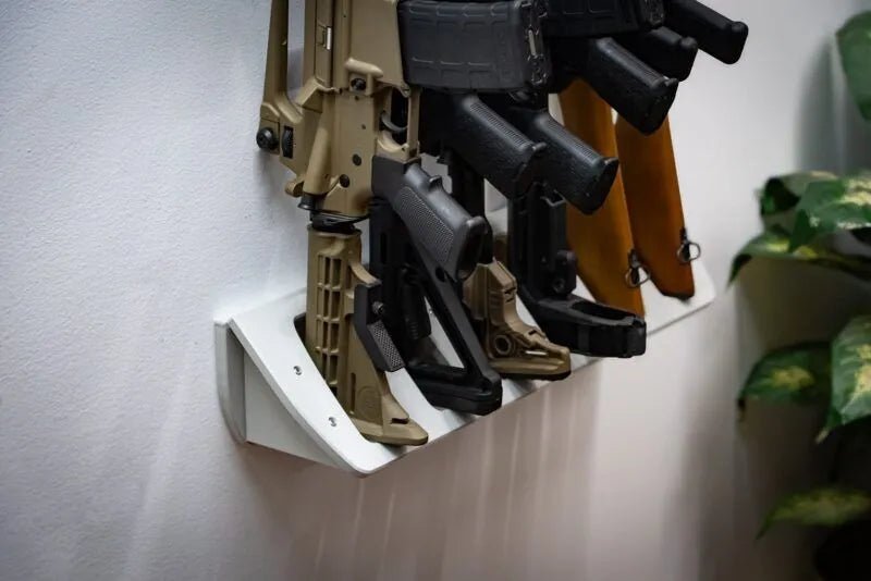 Tactical Walls ModWall Grey Vertical Six Rifle Rack Closeup