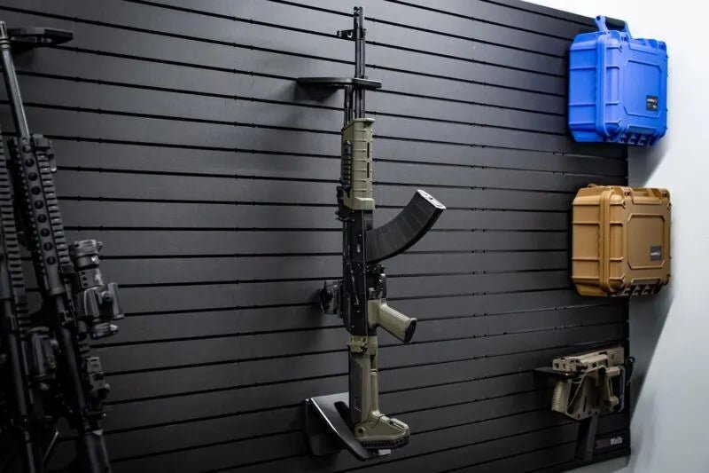Tactical Walls ModWall Vertical One Rifle Rack Installed