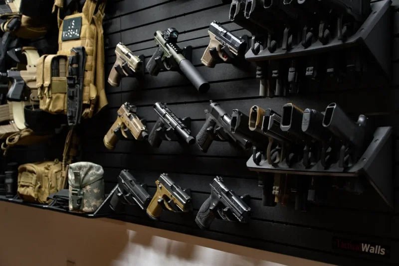 Tactical Walls MWYSARSENAL Yellowstone Marshals Arsenal Package Closeup of Pistols