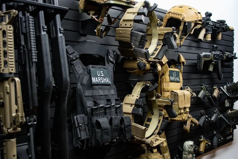 Tactical Walls MWYSARSENAL Yellowstone Marshals Arsenal Package Closeup of Gear & Firearms