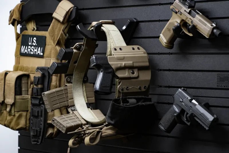 Tactical Walls MWYSGUNWALL Yellowstone Marshals Gun Wall Package Closeup