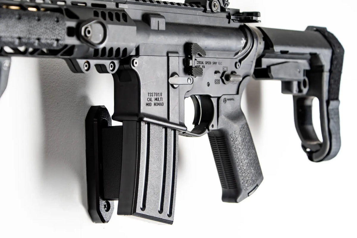 Black rifle on a white background