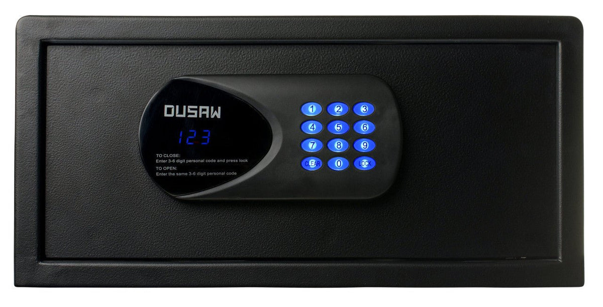 Dusaw S17 Hotel Room Shelf Safe Black Front