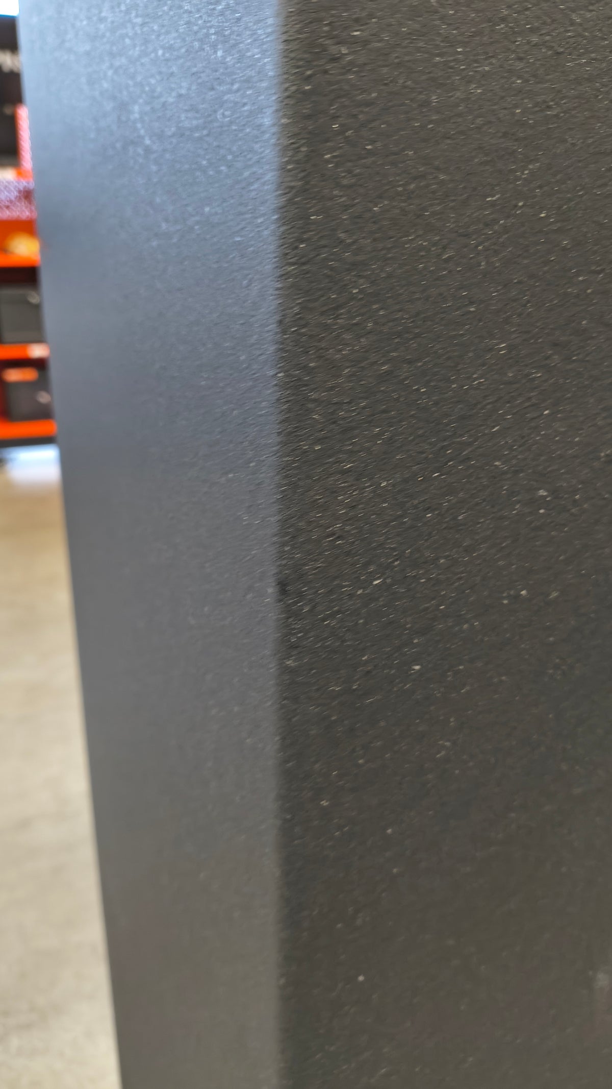 Blemished Fort Knox Defender 6026 back left edge with minor paint scuff. 