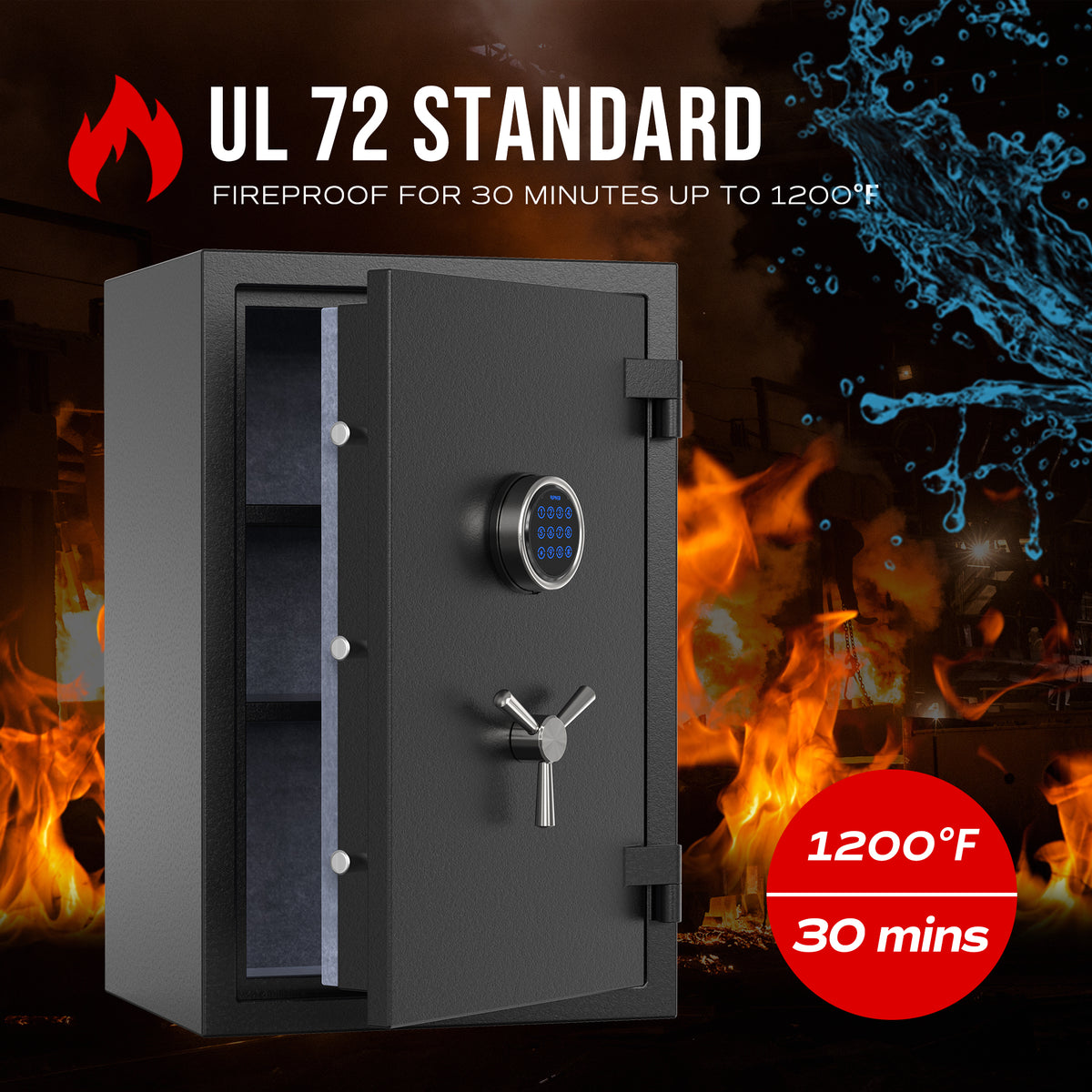 RPNB RPEFS66 High Capacity Digital Keypad Fireproof Safe Fire Rating