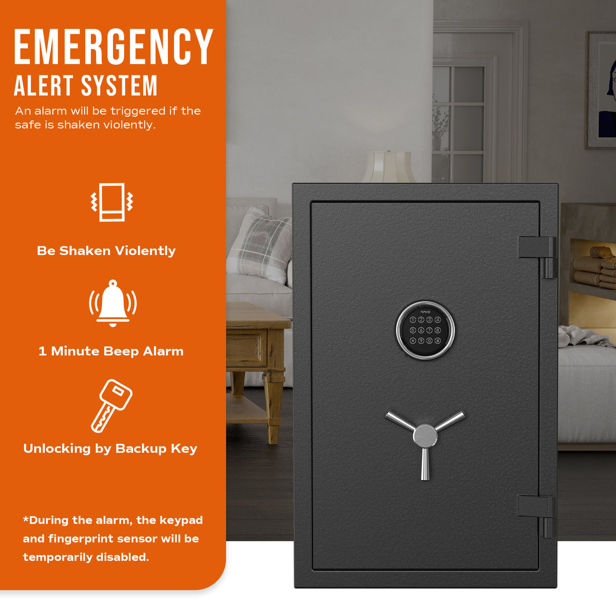 RPNB RPEFS66 High Capacity Digital Keypad Fireproof Safe Emergency Alert System