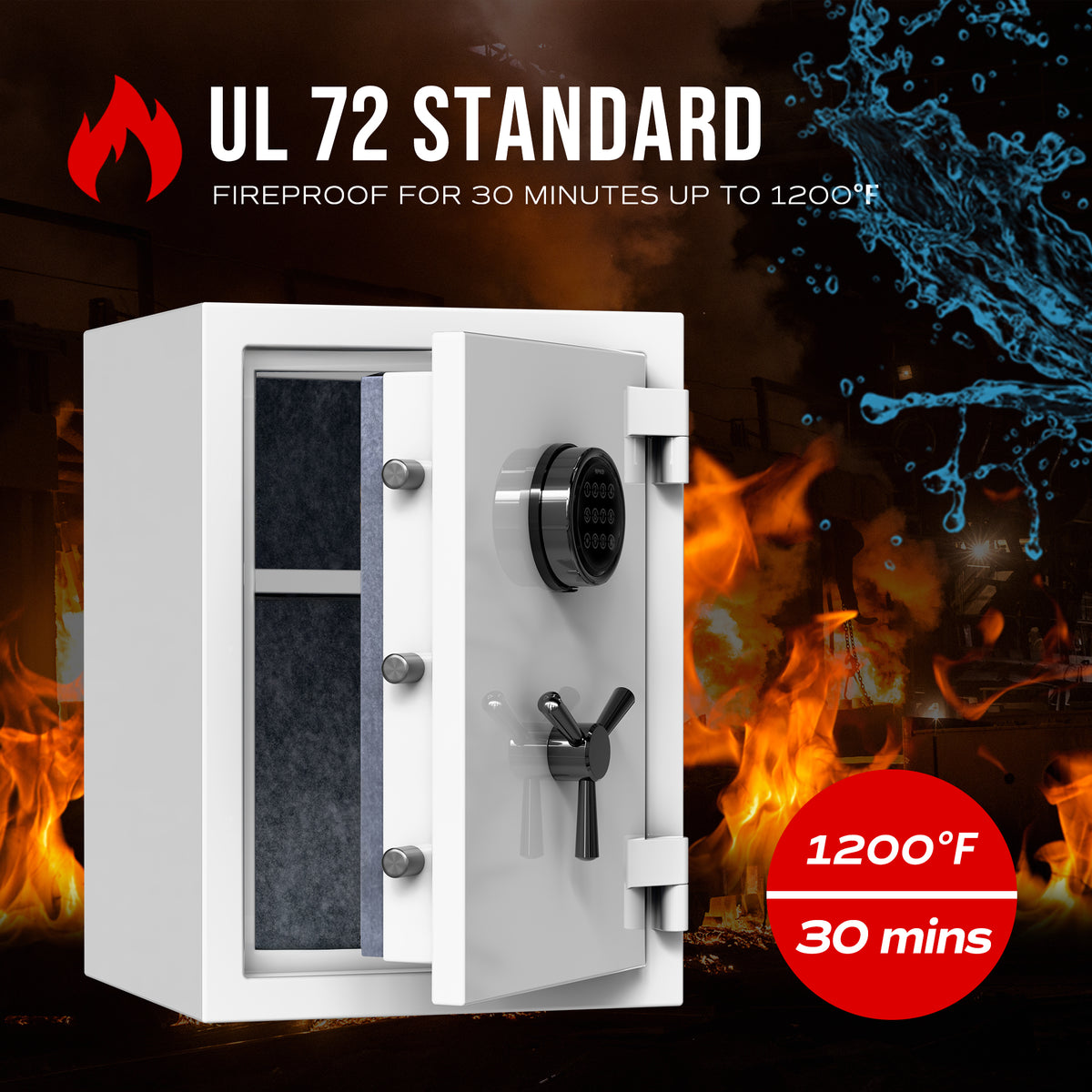 RPNB RPEFS50W fireproof safe rated to UL 72 standard for 30 minutes at 1200 degrees Fahrenheit