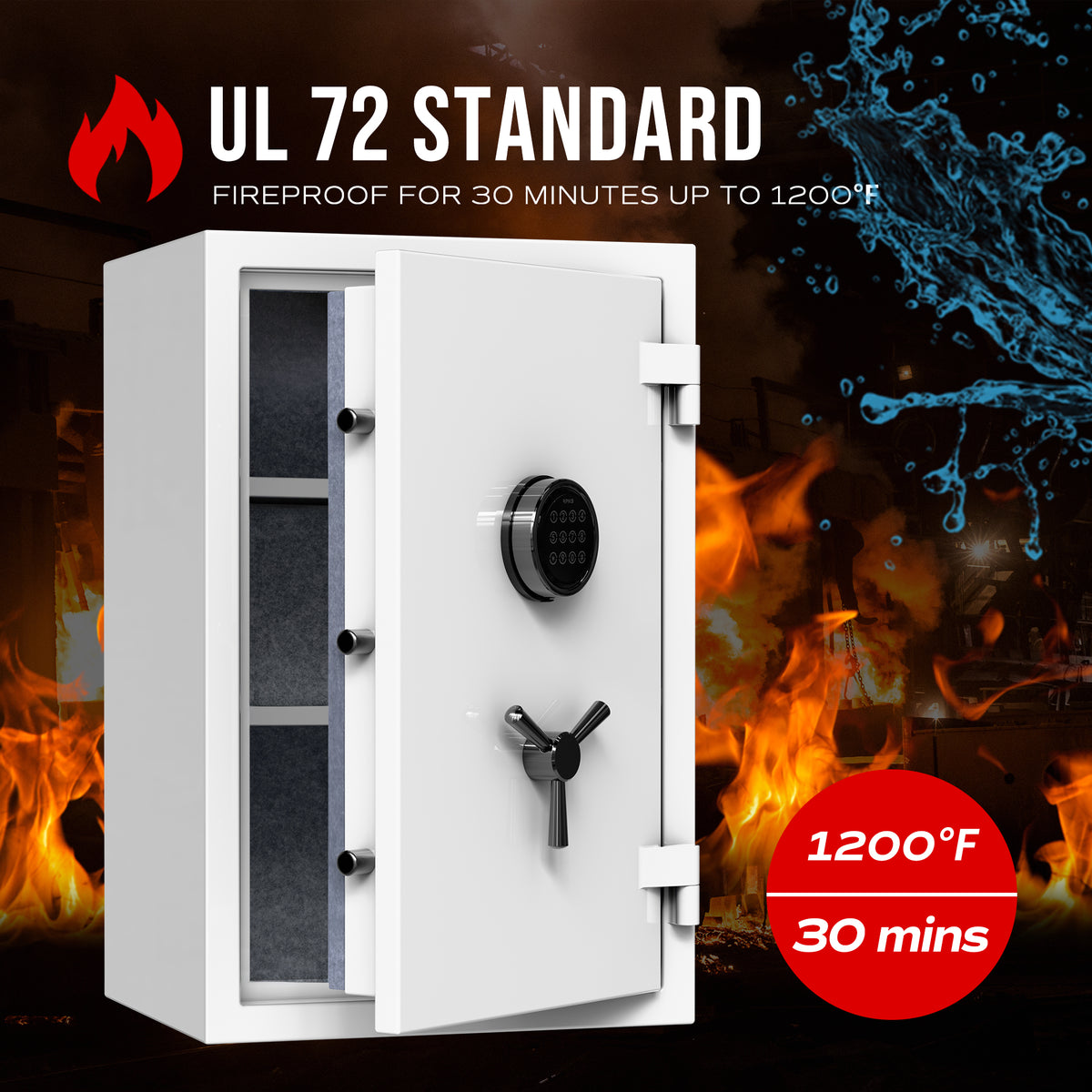 RPNB RPEFS66W fireproof safe rated to UL 72 standard for 30 minutes at 1200 degrees Fahrenheit