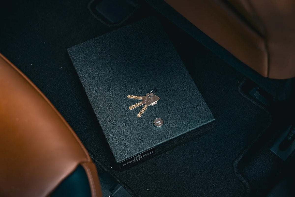 Steelhead Drifter 2 Portable Pistol Box In a vehicle