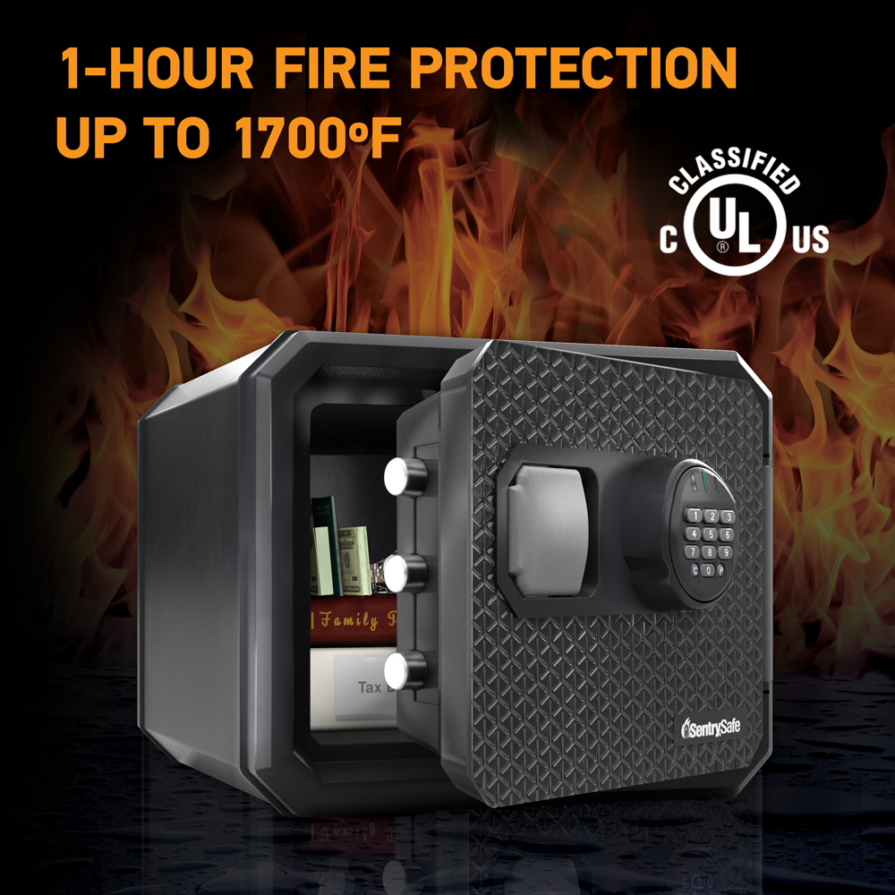 SentrySafe FPW082E Fireproof &amp; Waterproof Safe with Digital Keypad One Hour Fire Protection Up to 1700 Degrees F